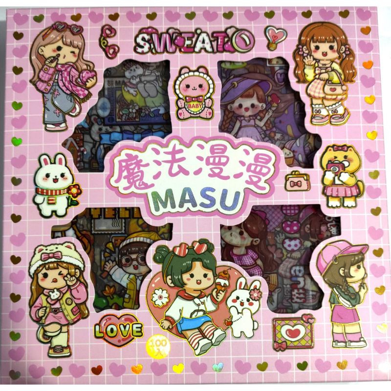 

Stiker Cartoon MASU 100 Lembar Stiker Buku/Stiker Aesthetic korea