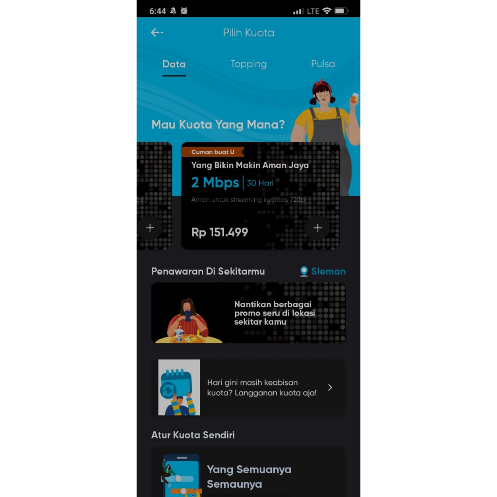 Kartu Perdana BY.U UNLIMITED 2 Mbps Original Langsung Aktif