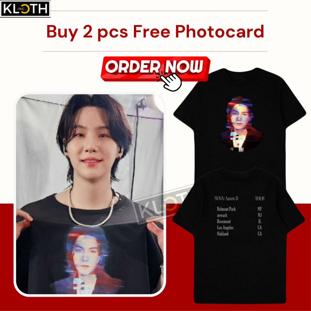 [BTS] Kaos BTS Foto Suga D-Day Jakarta AgustD Concert Cotton 24s Premium