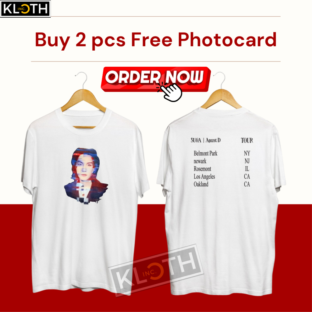 [BTS] Kaos BTS Foto Suga D-Day Jakarta AgustD Concert Cotton 24s Premium