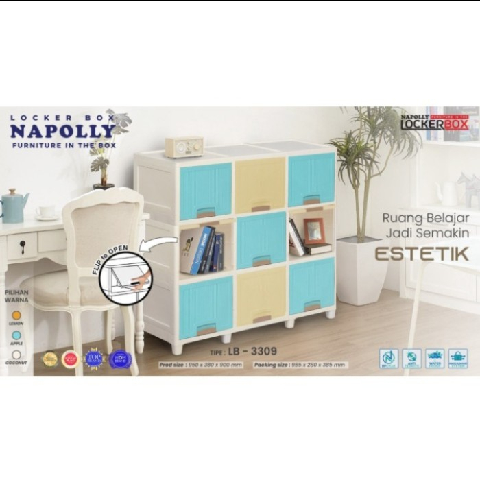 Lemari Cabinet Plastik/Locker Box/Meja TV Napolly Napoli 3309