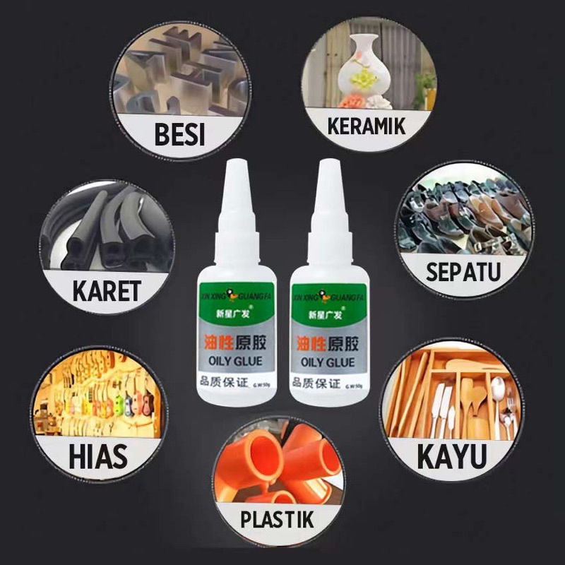 Lem Super Glue Serbaguna / Lem Setan Perekat Super Kuat 50 Gram