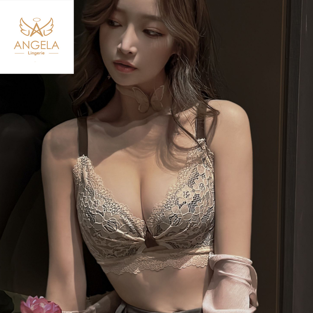 ANGELA PREMIUM JAPAN Bra BH Push Up Set Tanpa Kawat Celana Dalam Wanita Bikini Sport Beha Lingerie Korea Fashion Bralette Remaja Perempuan Sexy Pakaian Dalam COD Renang Motif Cewek Pita Bunga Murah Suci Tali Jumbo