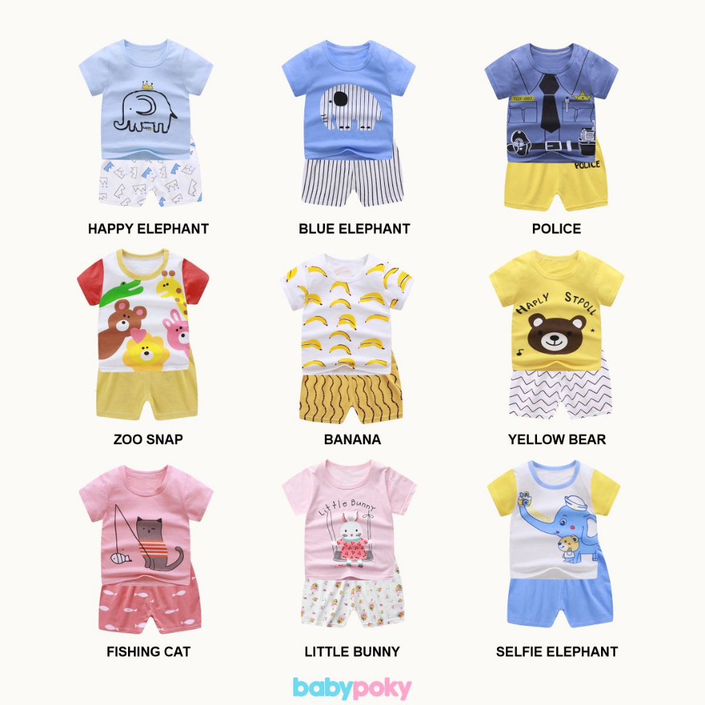 Setelan Kaos Baju Anak Bayi (6 bln - 3 thn) Perempuan Laki Laki Import Premium 04