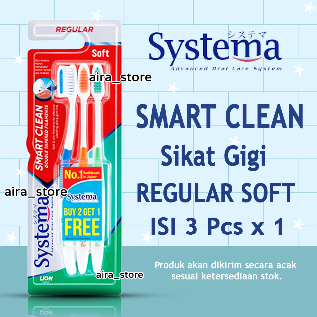 SYSTEMA Sikat Gigi Smart Clean Isi - 3 Pcs x 1