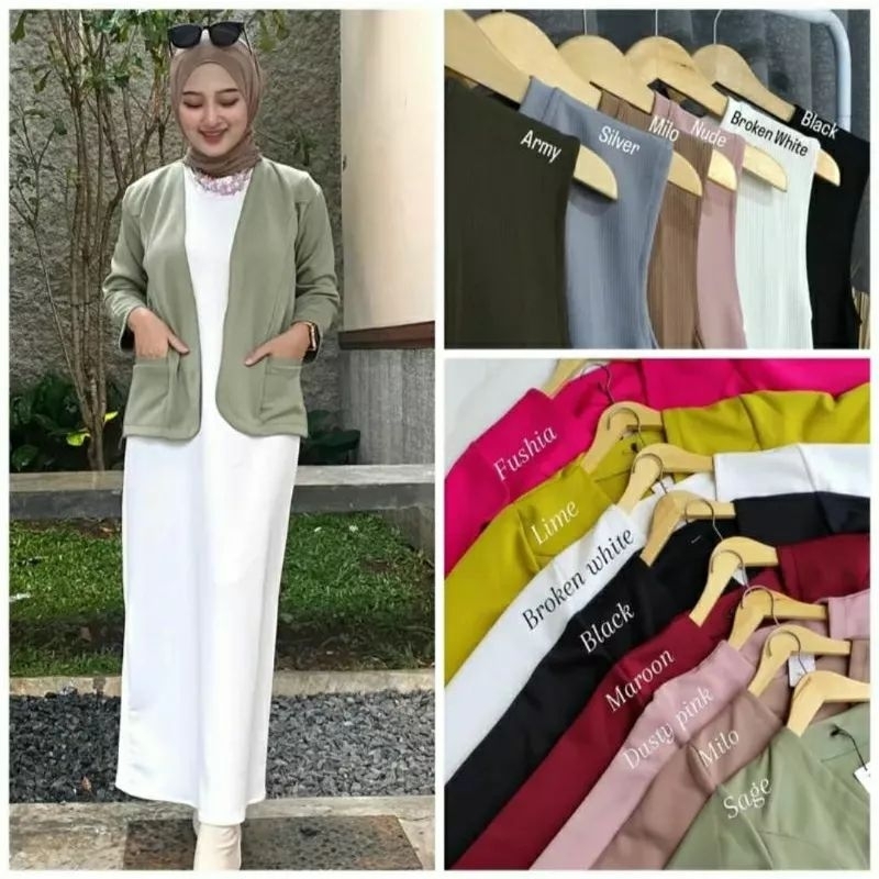 One Set KNITT (INNER BUNTUNG + BLAZER Outer Hijab Style)