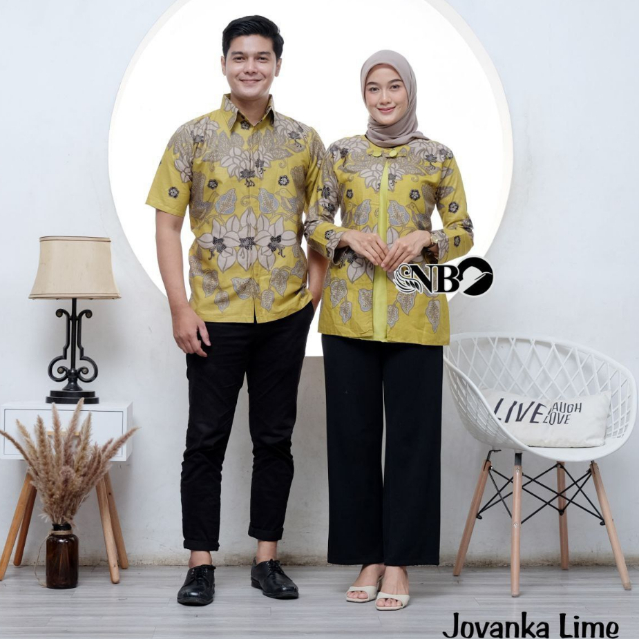 Atasan Batik Couple Wanita Modern Bolero Set Pakaian Sarimbit Blus Batik