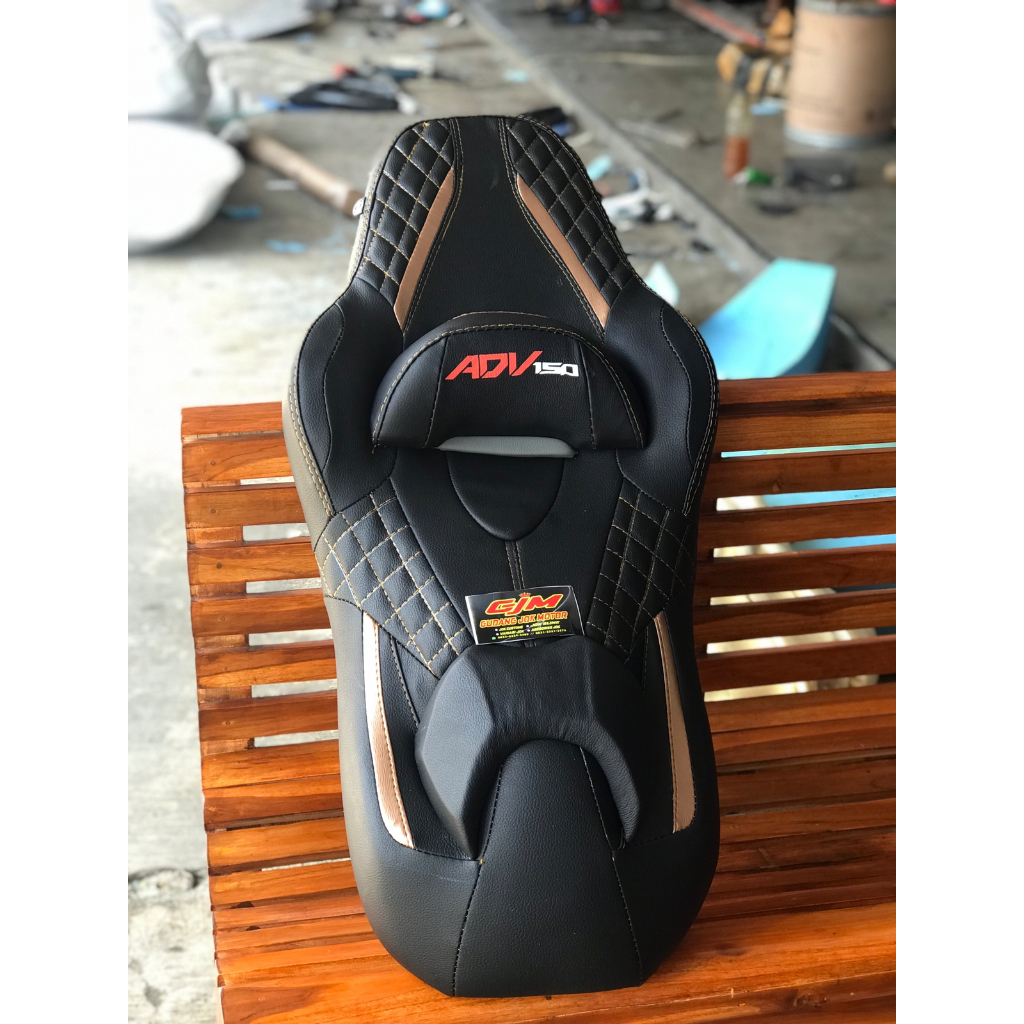 Jok ADV model cobra-Jok adv 150-Jok cobra ADV-Jok cobra bahan mbtech warna hitam gold
