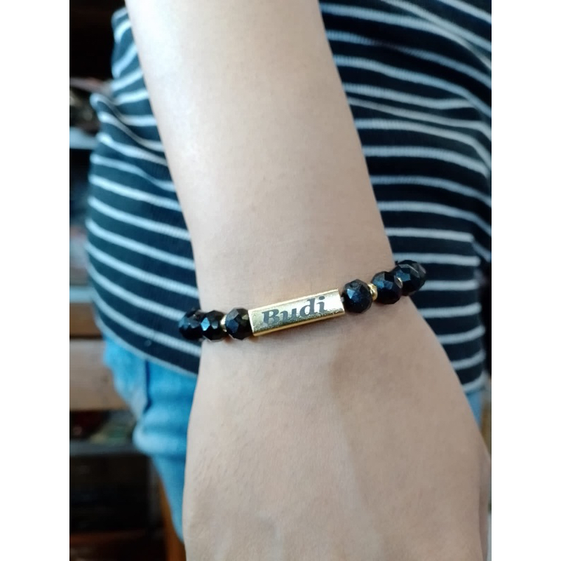 gelang kristal titanium grafit namamu