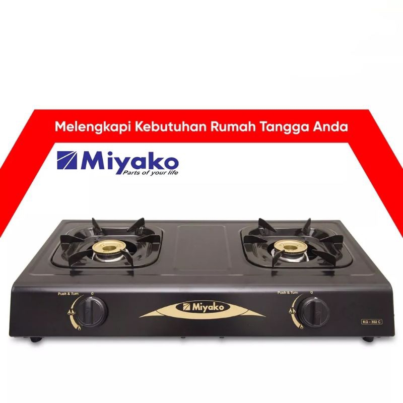 Kompor Gas Miyako KG 302 C / Kompor Gas 2 Tungku Miyako KG 302C / Kompor 2 Tungku Api Biru Miyako kg