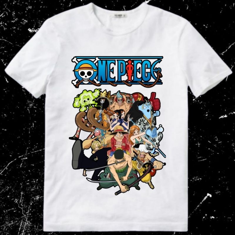 Baju Kaos Tshirt Pria Laki Cowok Dewasa Kartun Cartoon One Piece Luffy