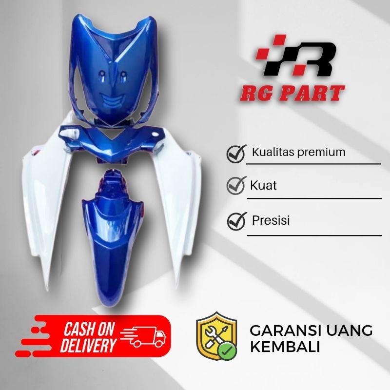 Full body halus beat karbu biru putih 2010 - 2012 plus baut / full body beat karbu biru putih