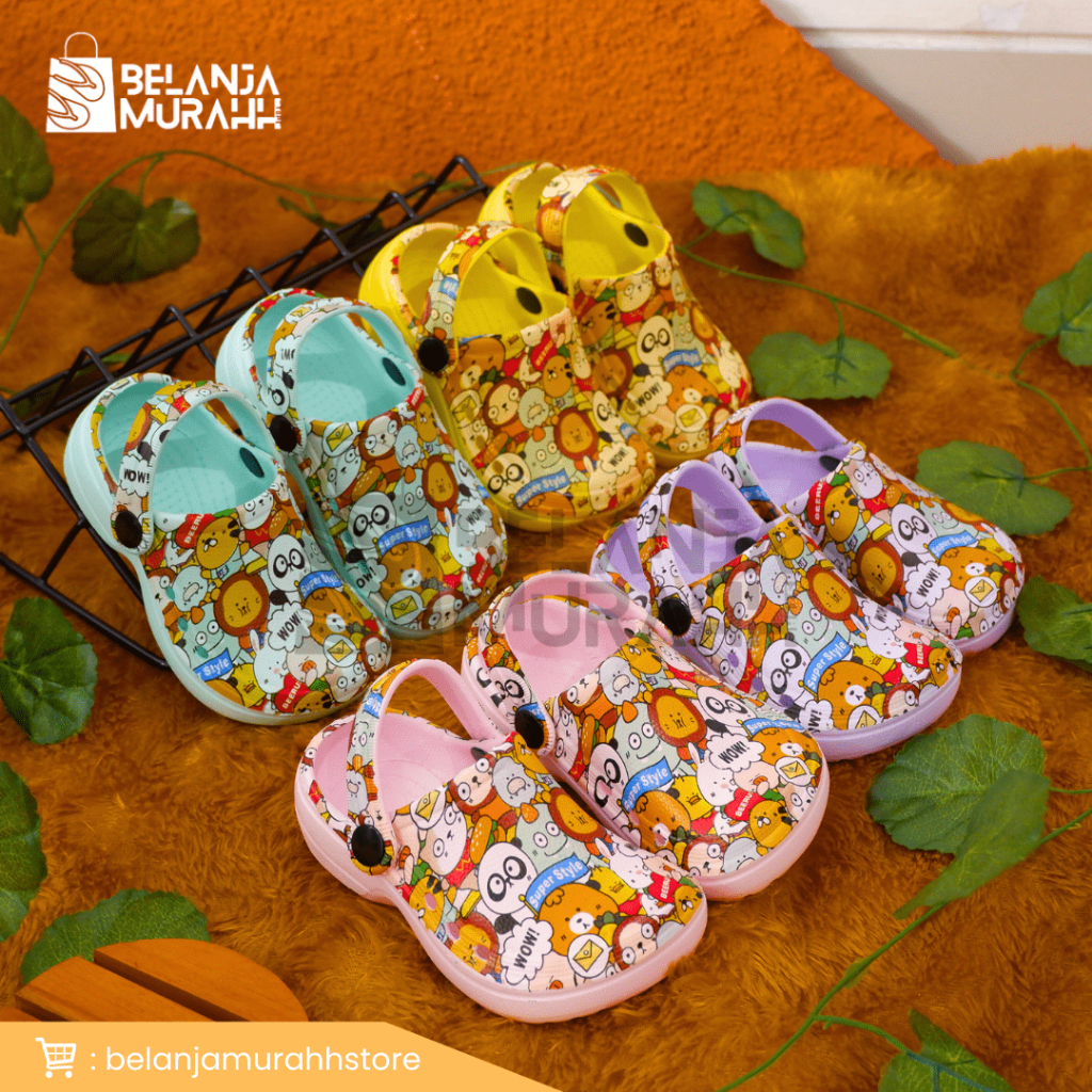 Sendal Kodok Printing Anak / Sandal Anti-Slip size 23 s/d 27