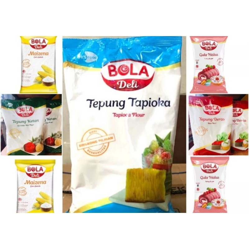 

BOLA DELI Tepung Beras - Ketan - Tapioka - Maizena - Gula Halus 500 gram