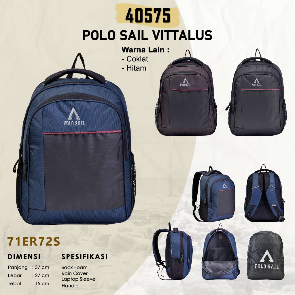 Tas Ransel POLO SAIL Multifungsi Gaya dan Fungsionalitas untuk Aktivitas Sekolah dan Kerja 40575