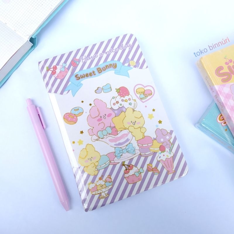 

[BONUS pouch+sticker] Notebook/Journal/Buku Catatan Diary Sweet Bunny