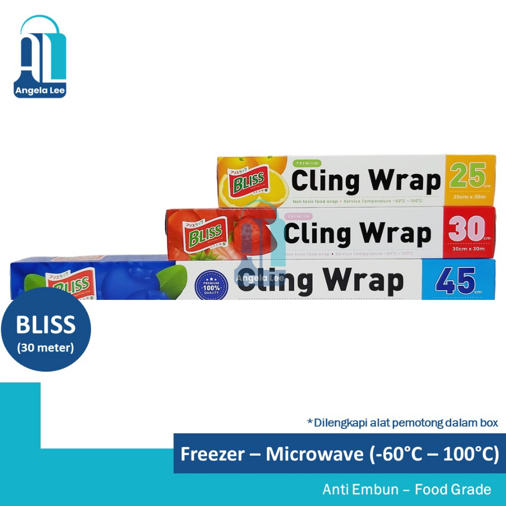 Bliss Cling Wrap Box 45cm Premium Freezer Microwavable Foodgrade panas dingin 30meter