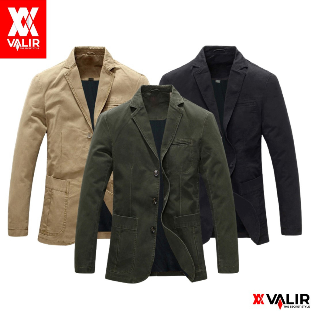 Valir Damon - Jaket Pria Blazer Casual Panjang Jaket Pria Semi Formal Jas Pria Korean Style
