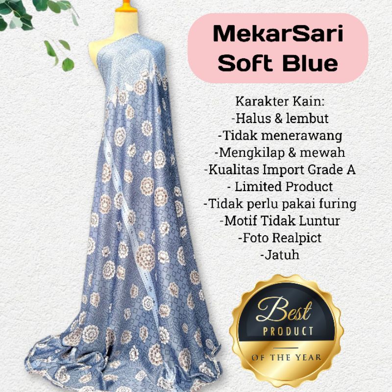 Kain Dr Silk Motif Bunga MekarSari harga tertera untuk panjang setengah meter