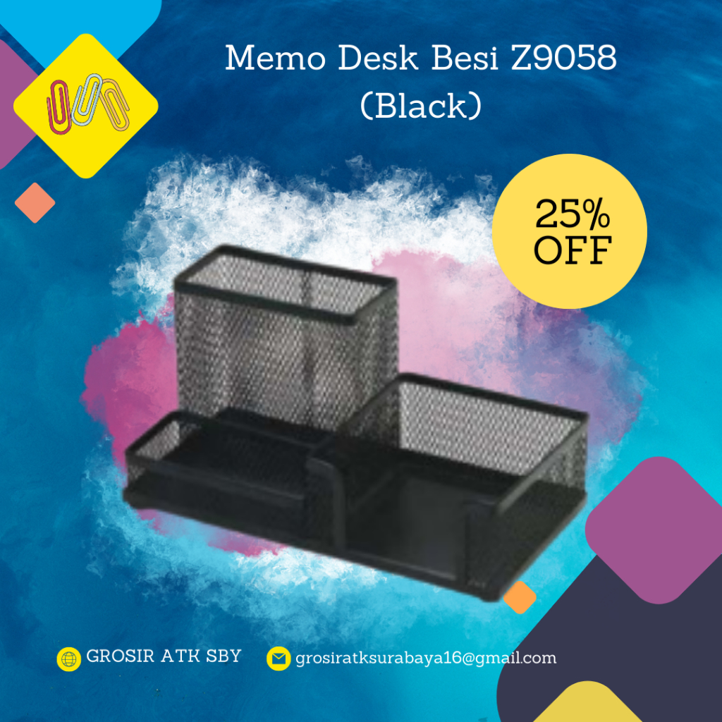 

Memo Desk / Tempat Pensil Type Z9058 Besi Warna Hitam