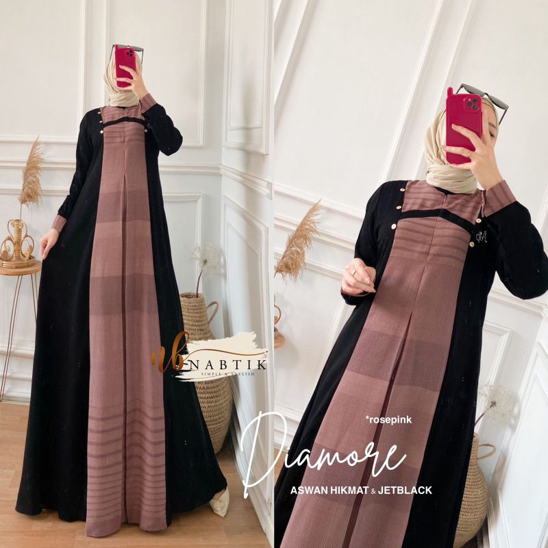 DIAMORE GAMIS BAHAN ASWAN MIX JETBLACK PREMIUM ORIGINAL BY NABTIK