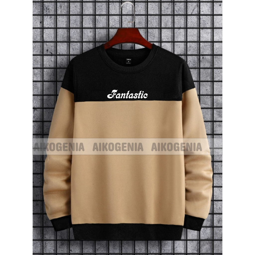 Sweater crewneck pria motif kombinasi FANTASTY terbaru / crewneck pria wanita terbaru kekinian