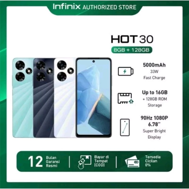 Infinix Hot 30 NFC Ram 8/128 - Up To 16GB Extended - Garansi Resmi