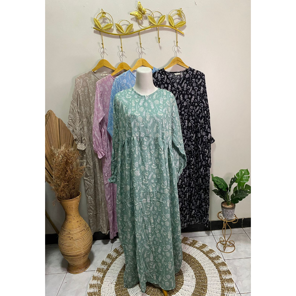 Gamis Rayon Motif Dress Motif Gamis Dress Busui / Pakain Wanita