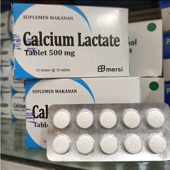 Calcium Lactate 500mg 1 Strip - Suplemen Penambah Kalsium