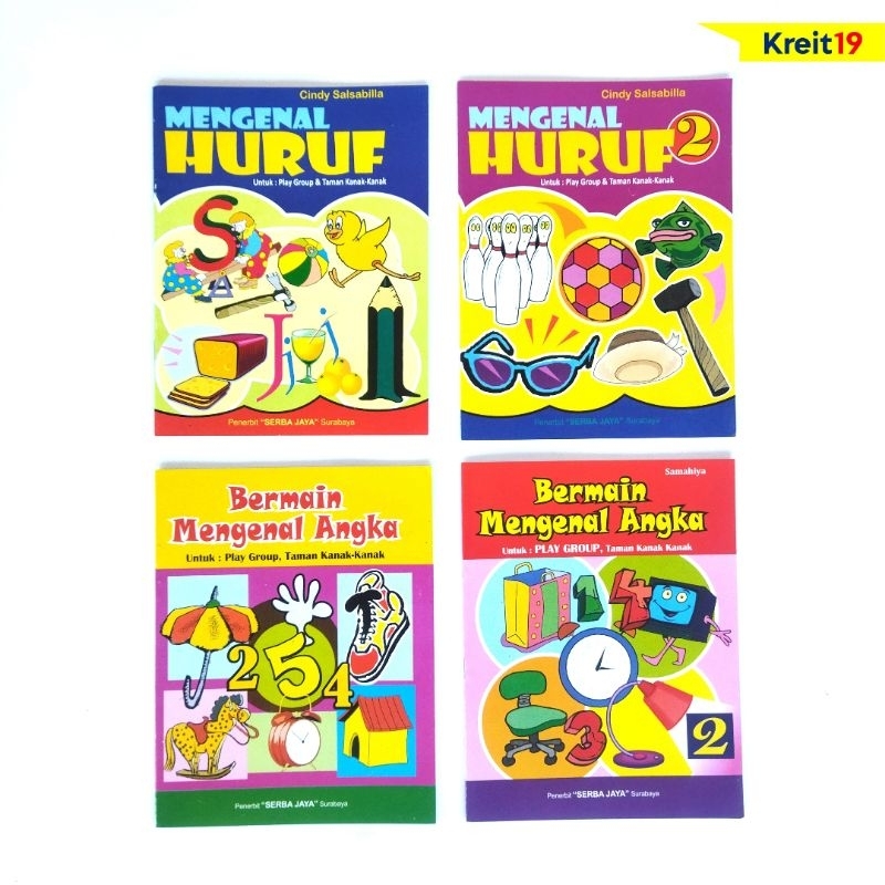 Buku Mengenal Huruf Dan Angka Untuk TK Paud Buku Belajar Anak