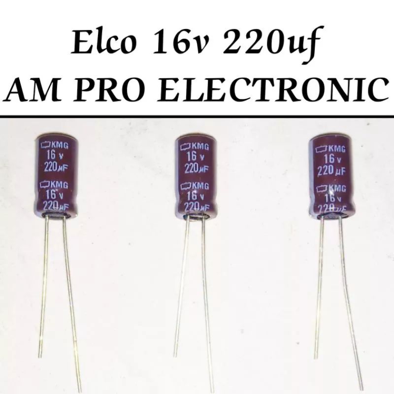 100pcs Elco 16v 220uf Elko Nippon Coklat