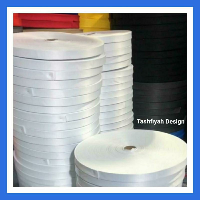 

Pita Satin Rajut Tebal Label Import 3cm 200 yard