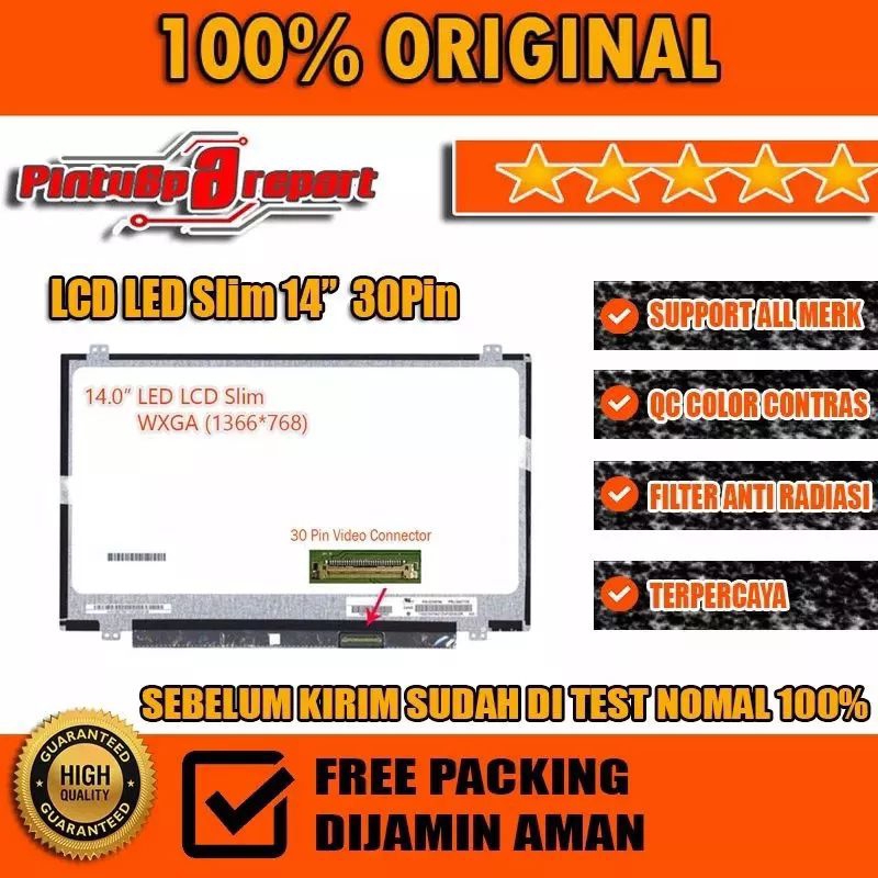 Lcd Led Layar Laptop Dell Inspiron 14 3452 5458 Vostro 14 3000 3458 Original