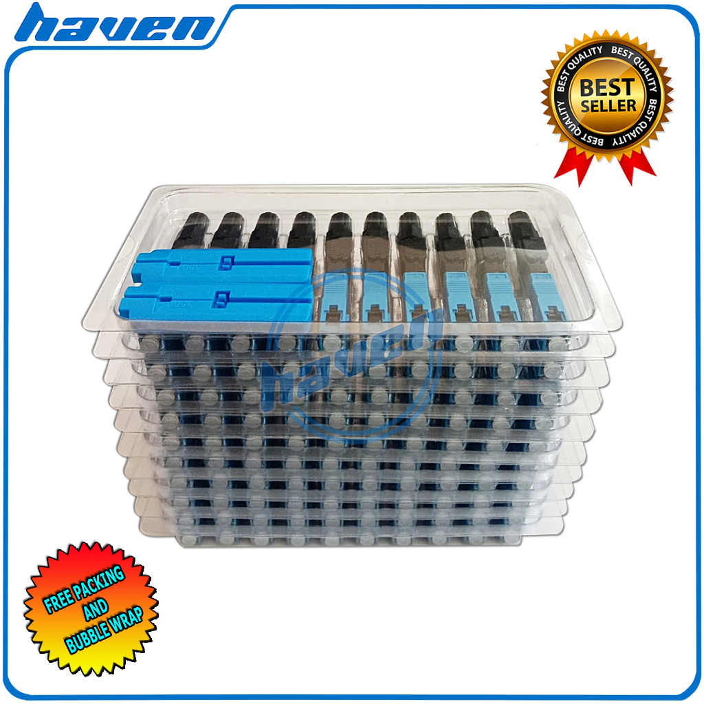 1Box/100Pcs Fast Connector SC UPC Buaya / Fiber Optik FTTH Fast Konektor Model Buaya Fiber Optic SC UPC Biru Isi 100 PCS