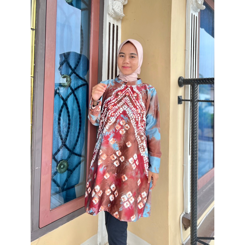 TUNIK JUMPUTAN PALEMBANG ASLI SUTRA SILK PRINT