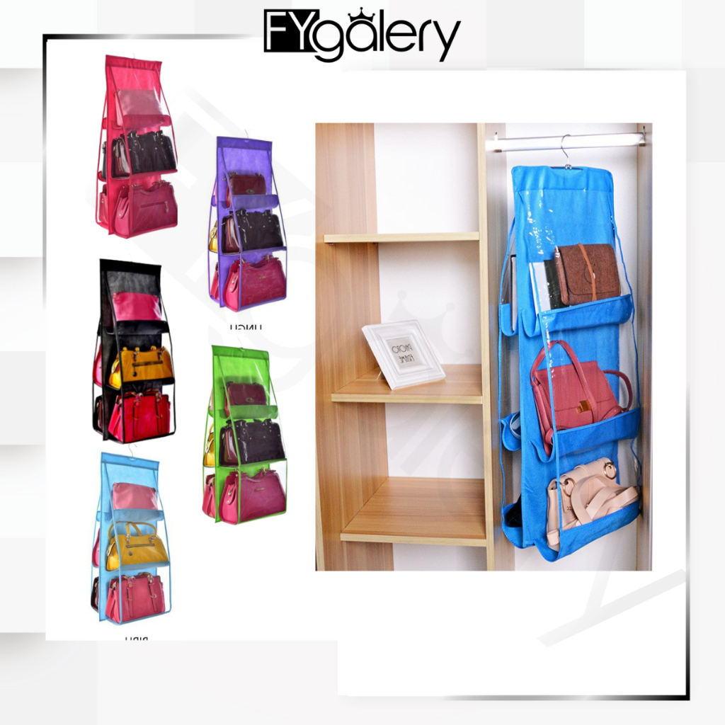 FYGALERY HL0064 Rak Penyimpanan Sepatu Dan Tas Gantung Bag Organizer Plastik Murah