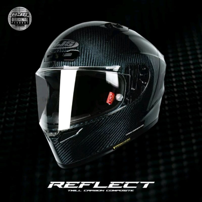 NJS ZX1R CARBON SPREADTOW FORGED TWILL REFLECT Blue Red Glossy / Doff - Helm Full Face