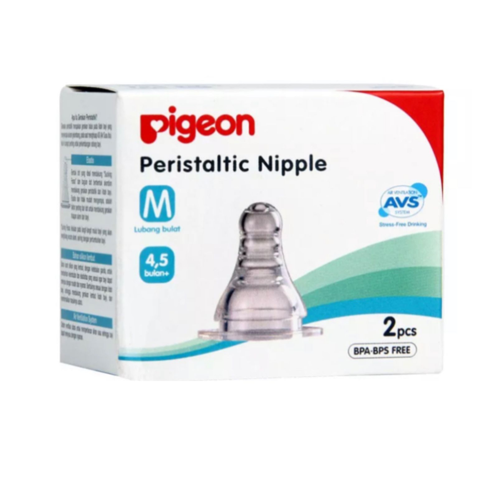 Pigeon Peristaltic Nipple for Slim Neck Bottle isi 2 pcs / 3pcs / M / L