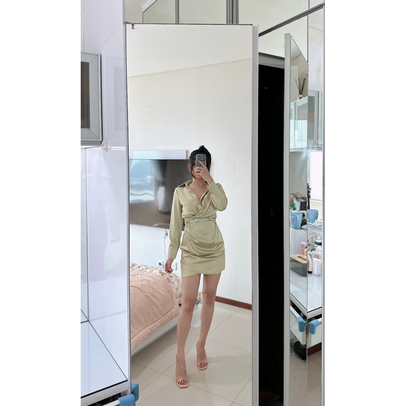 GHEA DRESS DNP285 MINI DRESS BAHAN SATIN BUSUI FRIENDLY