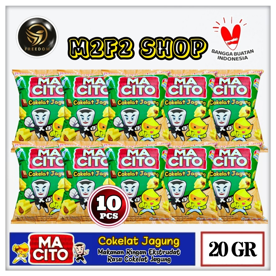 

Snack MACITO Rasa Cokelat Jagung - 20 gr (Kemasan 10 Pcs)