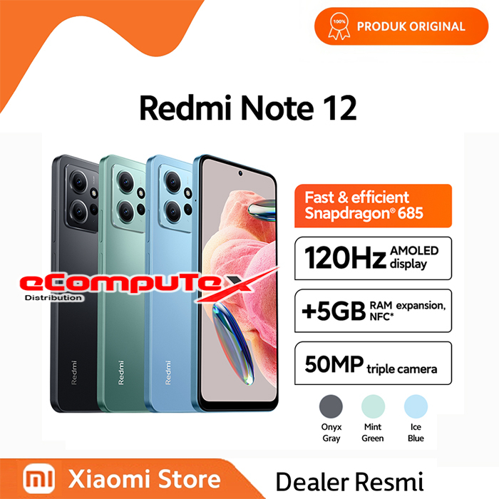 XIAOMI REDMI NOTE 12 RAM 8GB/128GB ORIGINAL GARANSI RESMI 1 TAHUN