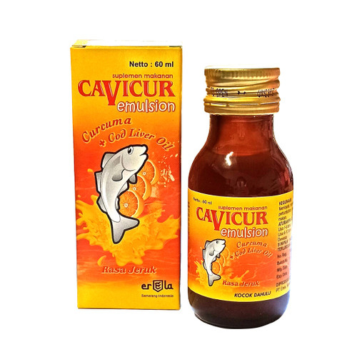 Cavicur Emulsion Sirup 60ml Erela - Vitamin Penambah Nafsu Makan / Vitamin Anak