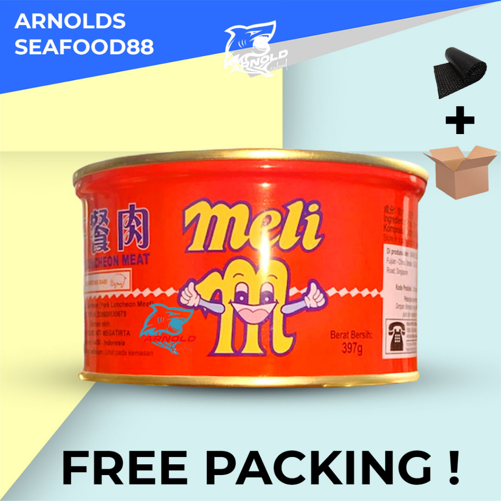 

Mili luncheon pork canned meat 397g /Ma Ling MILI Canned Pork397gr / maling mili / babi kaleng / maling kaleng