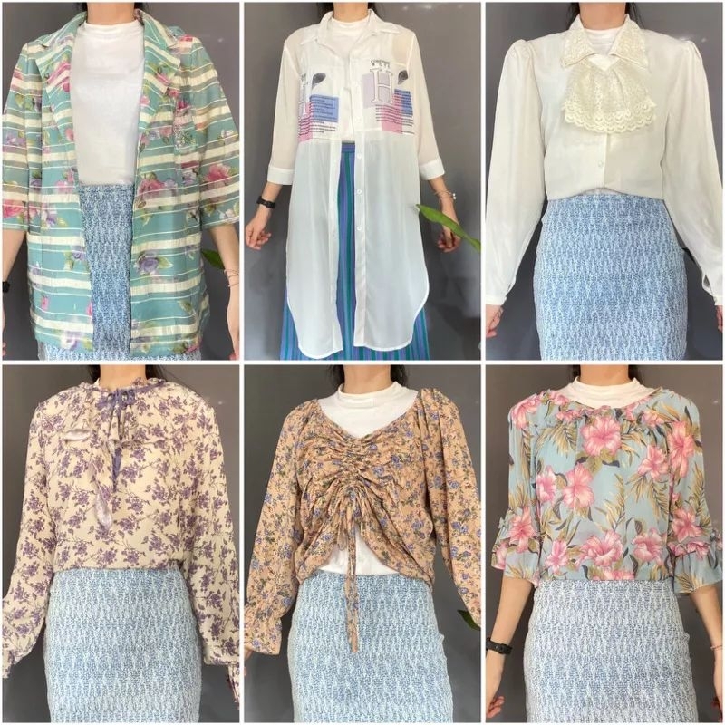 BLOUSE SIFON / BLOUSE WANITA / BLOUSE CROP /BLOUSE VINTAGE/ATASAN WANITA/ ATASAN WANITA KEKINIAN/ BLOUSE BUNGA / KEMEJA WANITA