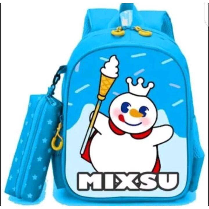 Tas mixue/Tas sekolah anak mixue/Tas tk/Tas SD/Tas ransel anak. TAS RANSEL BACKPACK ANAK SEKOLAH MOTIF LOGO/MASKOT MIXUE UNISEX