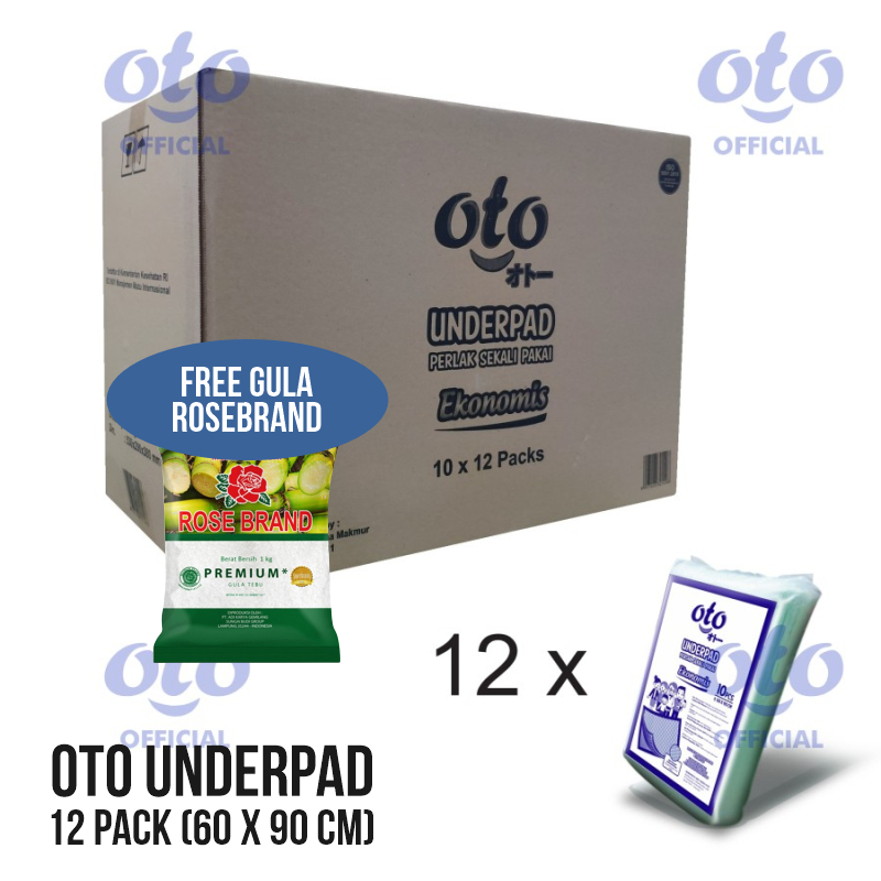 aksesoris - underpad, perlak, pad RAK - OTO Under Pad Underpad Perlak Sekali Pakai Alas Pasien Menyerap Urine isi 10pcs x 12 Pack