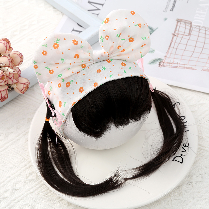 WP2 BANDANA wig rambut palsu bayi motif pita kain 2kunciran