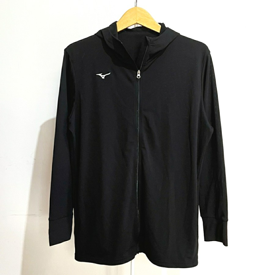 Jacket Mizuno Black Zipper Hoodie Original Japan Jaket Jersey Ori