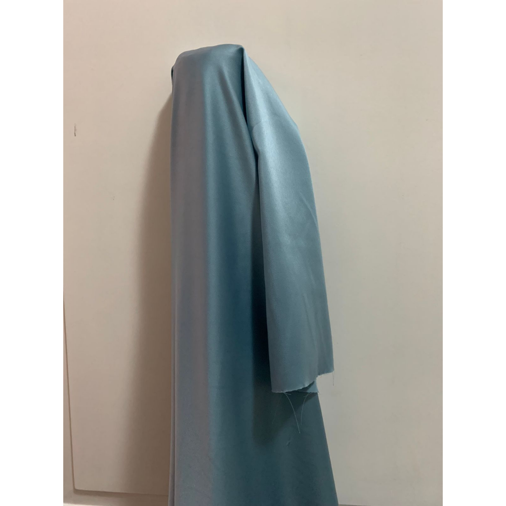 Kain Satin Maxmara Original Bahan Bridesmaid Gamis Dress Halus Lembut Warna Soft Denim Blue