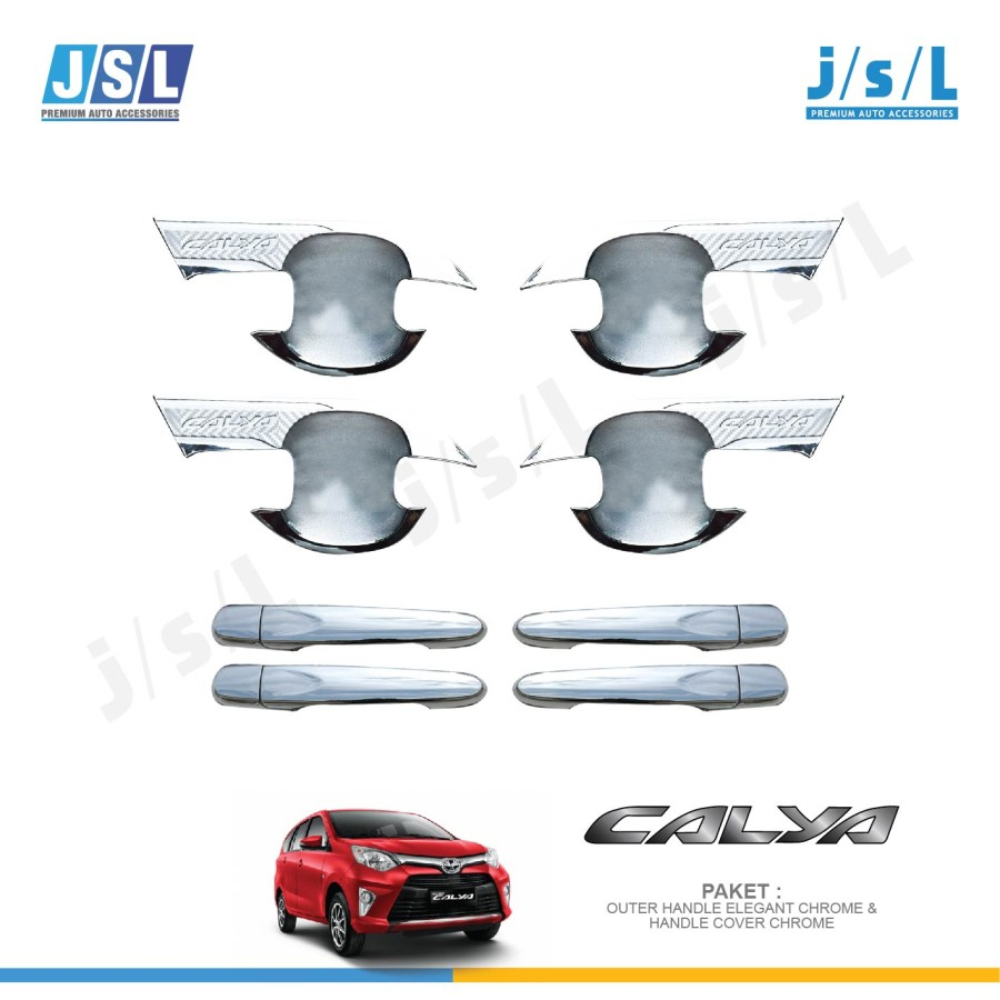 Paket Outer Handle Pegangan Pintu Mobil Toyota Calya 2016-2021 Chrome
